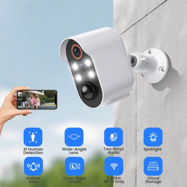 Security Battery Camera Wireless WiFi Outdoor Monitoring