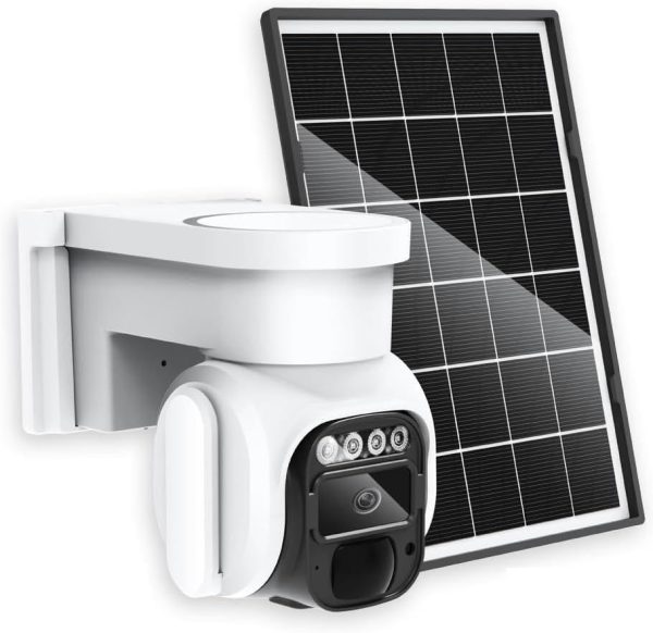 Cellular Security Camera Outdoor Wireless, No WiFi Needed Solar Powered 4G LTE Camera, 2K Color Night Vision, PIR Motion Sensor, 360 Live View, Two-Way Audio, SIM Card & SD Card Included