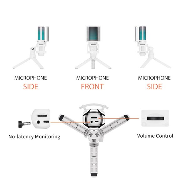 Desktop Microphone Game Recording Monitor Condenser Microphone